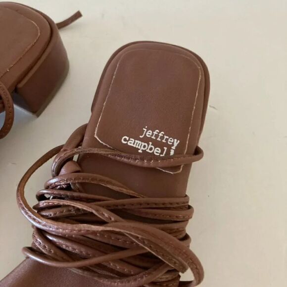 NWOT Jeffery Campbell Free People That's A Wrap Brown Leather Heeled Sandals 6 - Picture 2 of 9